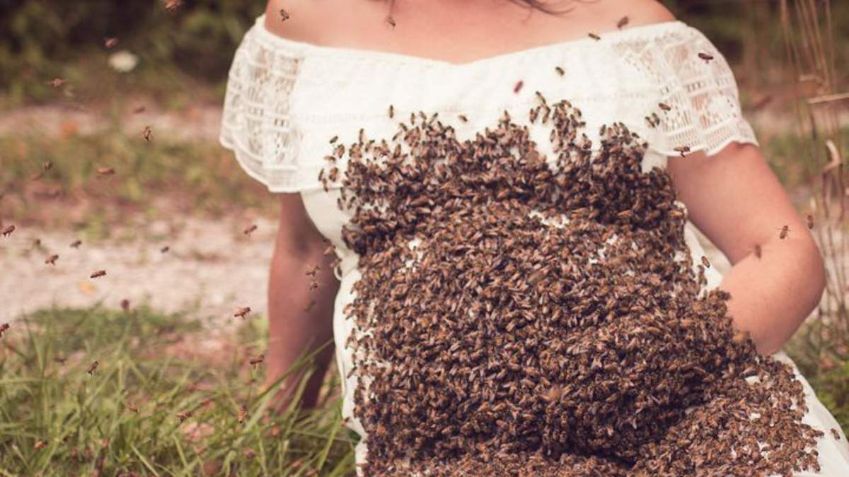 20 тисяч бджіл на животі вагітної жінки: майбутня мама здивувала незвичайною фотосесію - Сімʼя