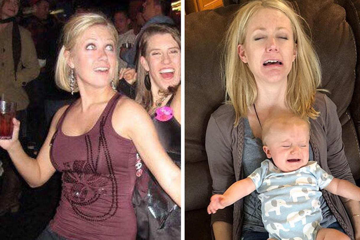 Как меняется жизнь после рождения ребенка: забавные фото родителей