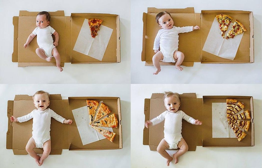 Ребенок как кусочек пиццы: мама фотографировала, как рос ее сын в течение года – эффектные кадры