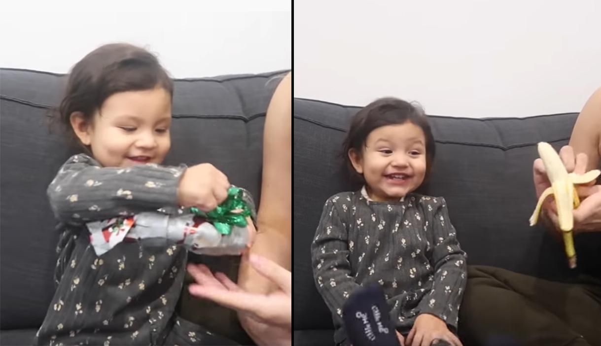 Родители подарили дочке банан: эмоциональная реакция девочки удивила – видео