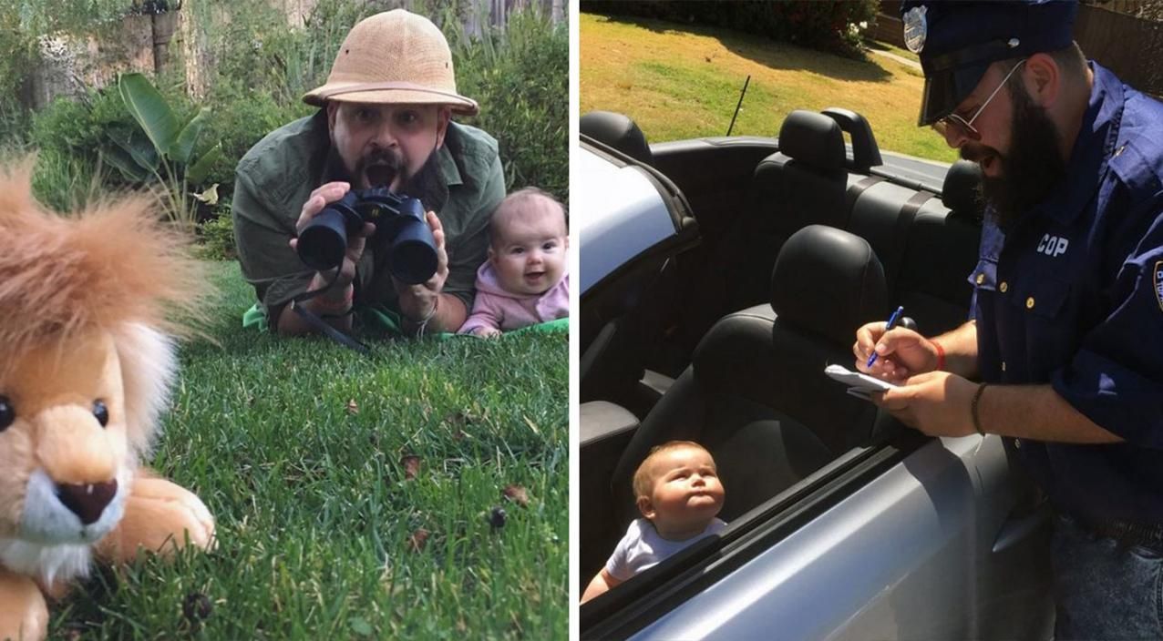 Веселая семейка: дуэт папы и его маленькой дочки покорил соцсети забавными фото