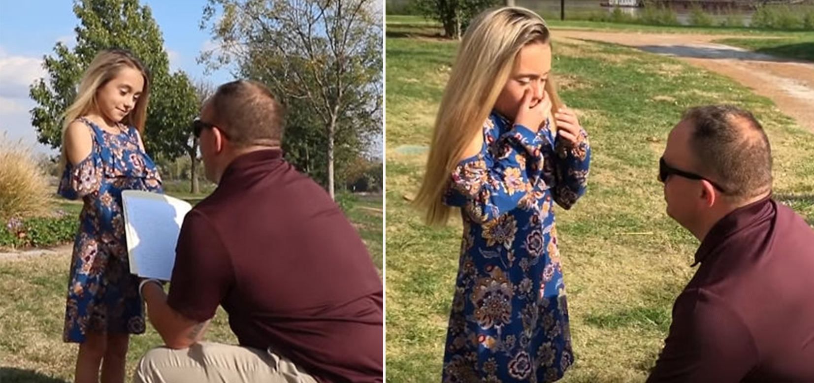 Мужчина официально усыновил дочь жены после свадьбы: видео трогательной реакции девочки