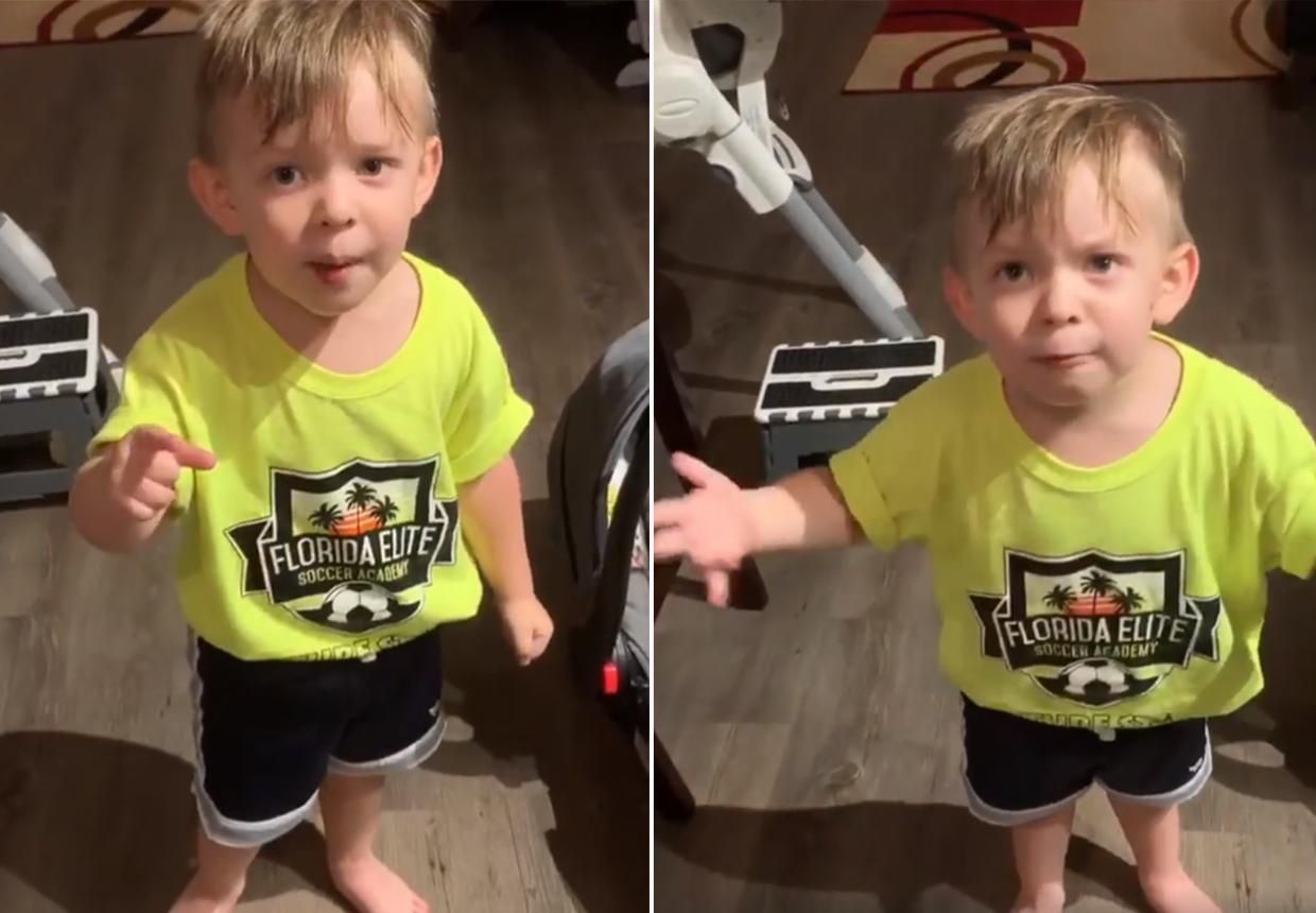 Хлопчик розлютився, що мама не поцілувала його перед роботою: кумедна реакція дитини у відео