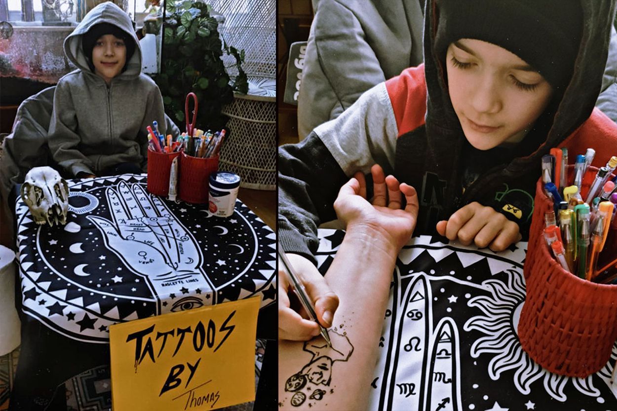 10-летний мальчик мечтает стать тату-мастером и ежедневно создает невероятные рисунки