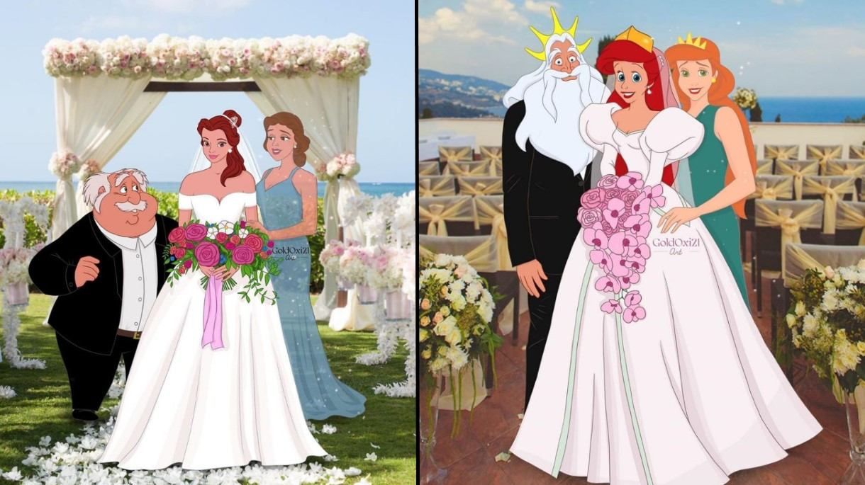 Художница превращает принцесс из мультиков на современных невест