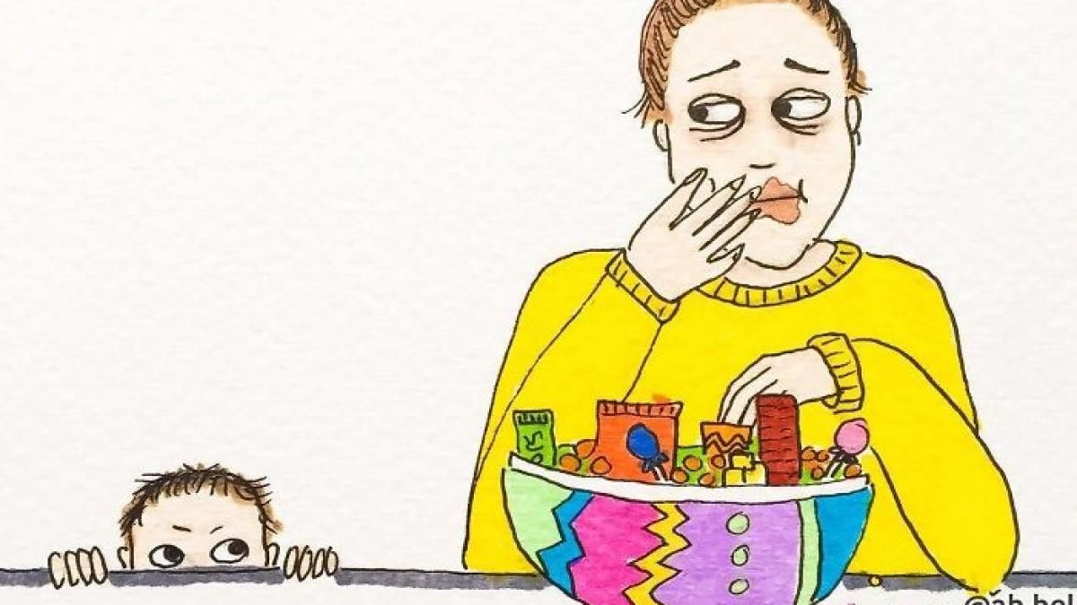 Материнство без прикрас: жінка показала курйозні картинки своїх буднів Материнство без прикрас: жінка показала курйозні картинки своїх буднів