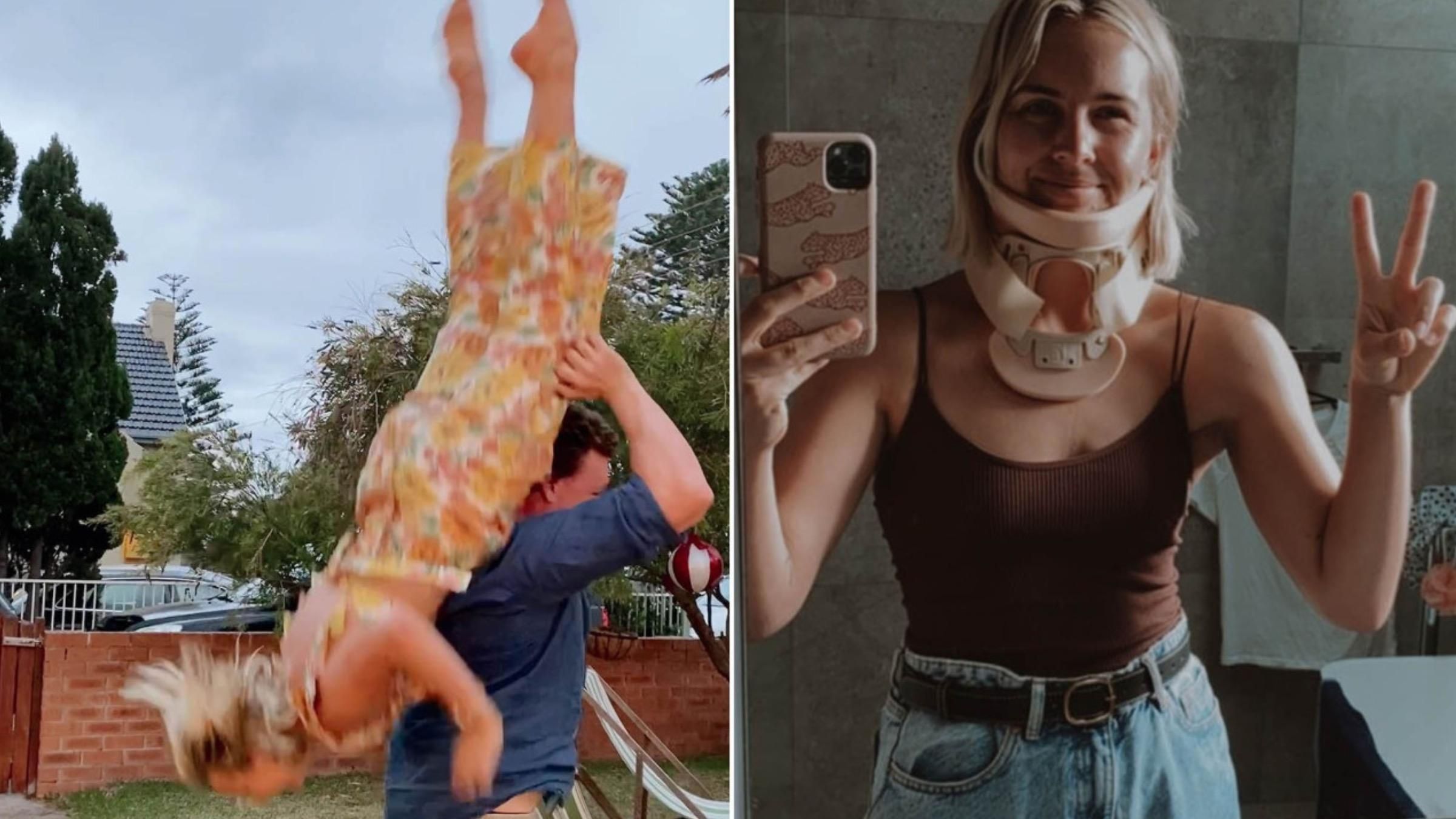 Пара пыталась воссоздать известную сцену из Грязных танцев: видео Пара пыталась воссоздать известную сцену из Грязных танцев: видео