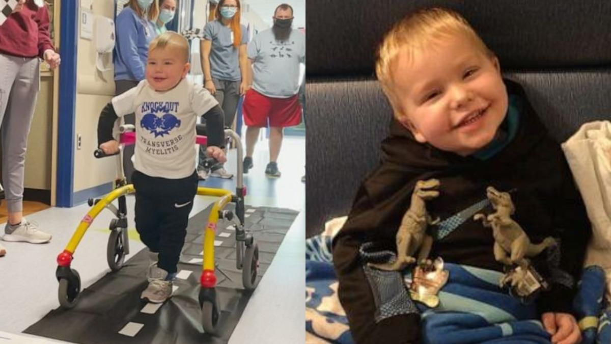 2-річний хлопчик знову зміг ходити після паралічу: відео перших кроків