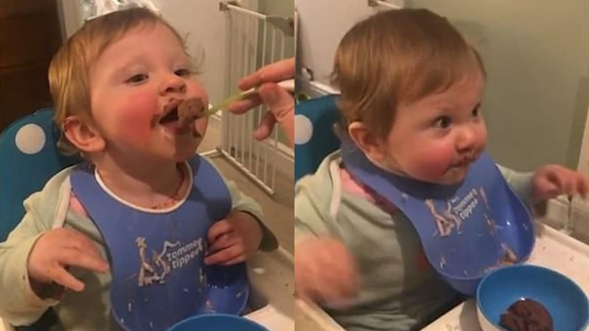 Девочка впервые в жизни попробовала шоколад: видео