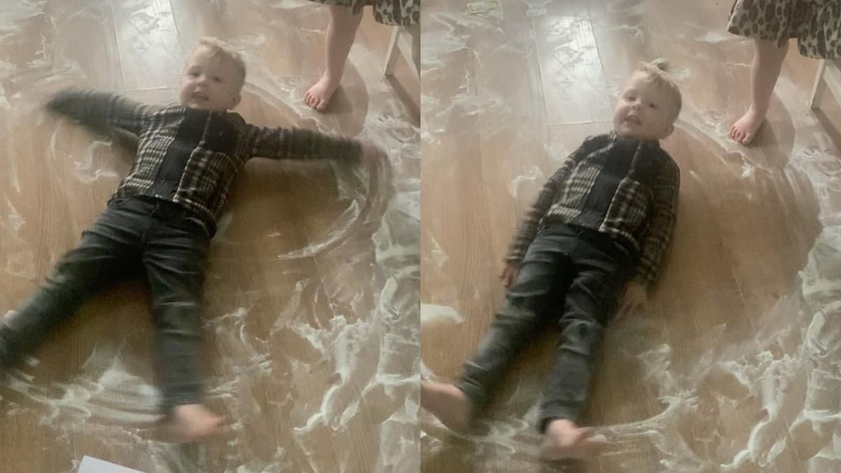 Снігові янголи із солі та цукру: як діти допомогли мамі з прибиранням Снігові янголи із солі та цукру: як діти допомогли мамі з прибиранням