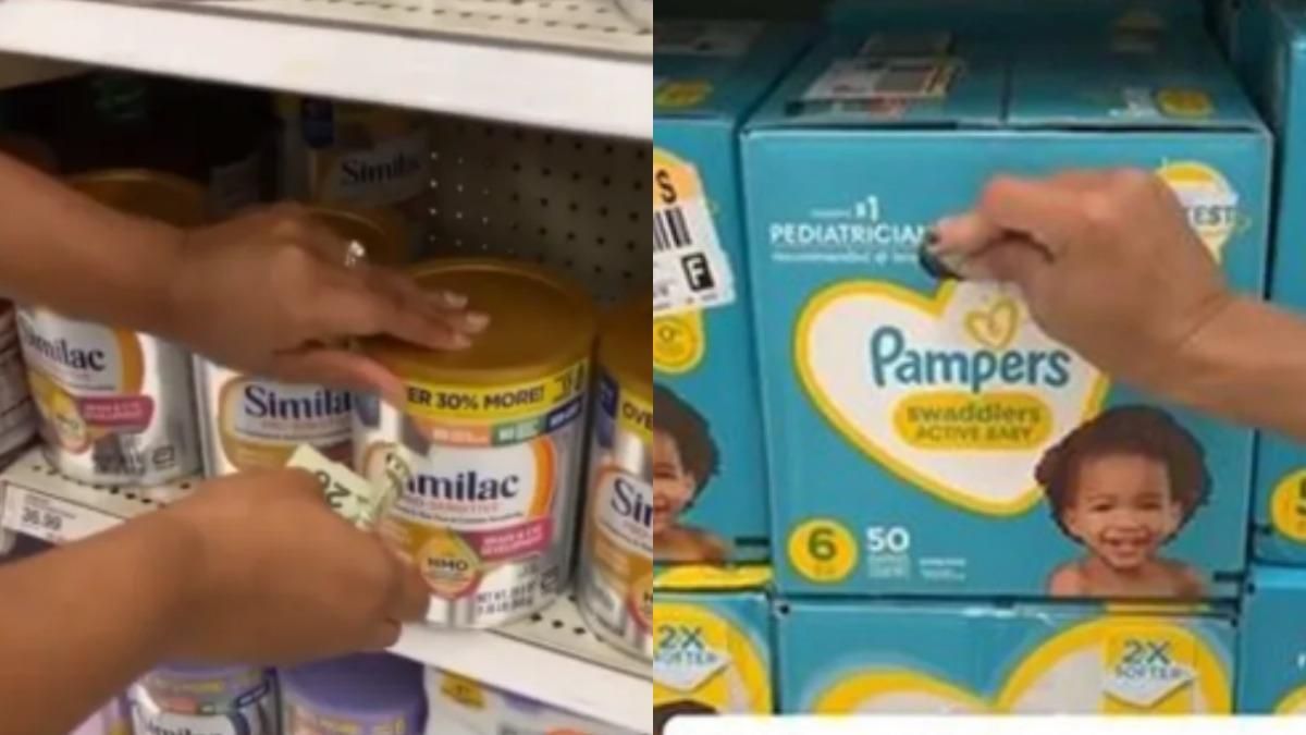 Мама ховала гроші в дитячих товарах у магазині: відео Мама ховала гроші в дитячих товарах у магазині: відео