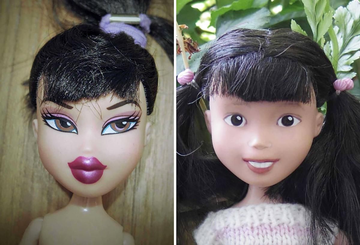 Австралийка удаляет макияж на куклах, надавая им естественности