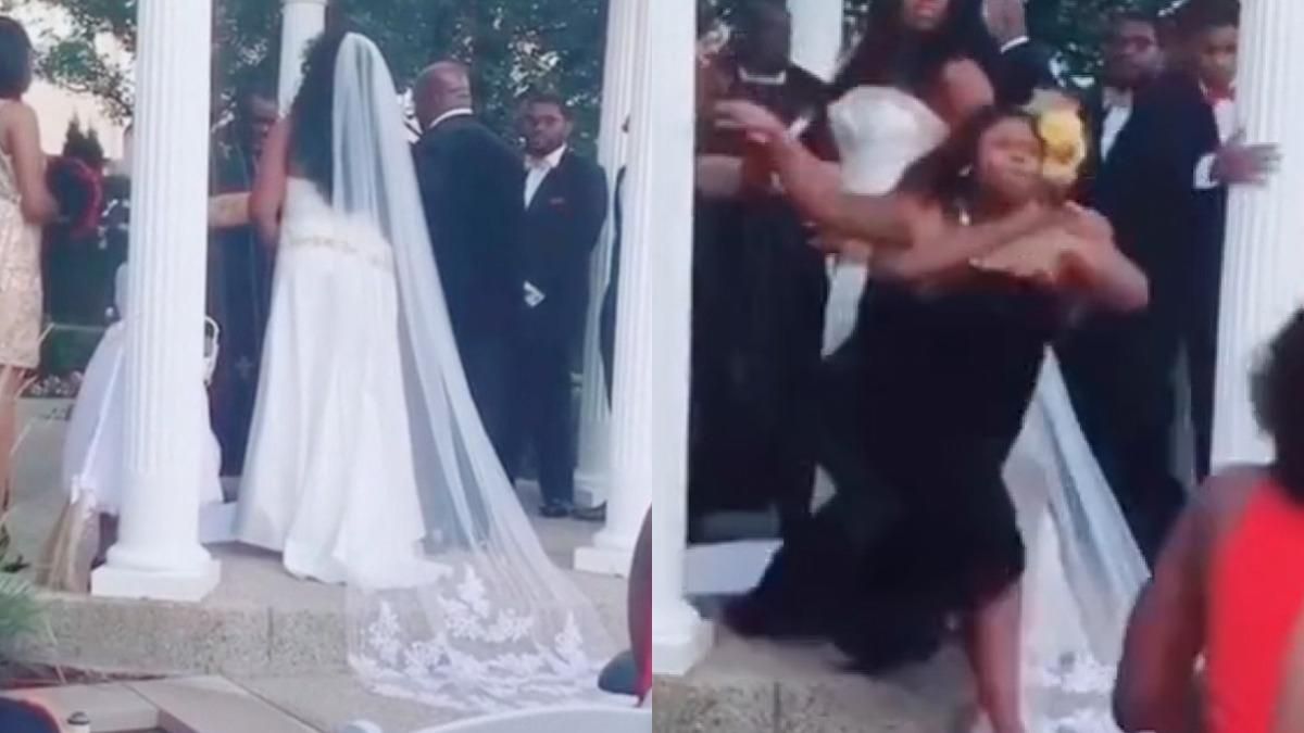 Кричала, що вагітна від нареченого: незнайомка увірвалася на церемонію Кричала, що вагітна від нареченого: незнайомка увірвалася на церемонію