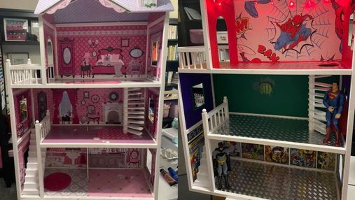Житло для Бетмена замість Барбі: мама самостійно переробила ляльковий будиночок для сина – фото