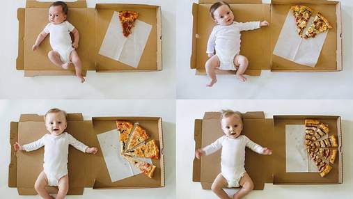 Ребенок как кусочек пиццы: мама фотографировала, как рос ее сын в течение года – эффектные кадры