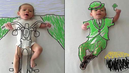 Мама превратила фотографии сына в оригинальные рисунки с приключениями: фото